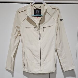 Vince Ivory Lightweight Zip Jacket Minimalist Utility Style Large